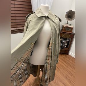 Vintage olive Burberry trench coat